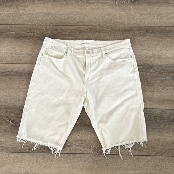 FRAME L'Homme Men's Cutoff Denim Shorts in Off White-Size 36 - Picture 4 of 4